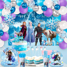 Lade das Bild in den Galerie-Viewer, 161teiliges Eiskönigin Frozen Party Geburtstag Becher, Teller, Tischdecke, Servietten etc. Set
