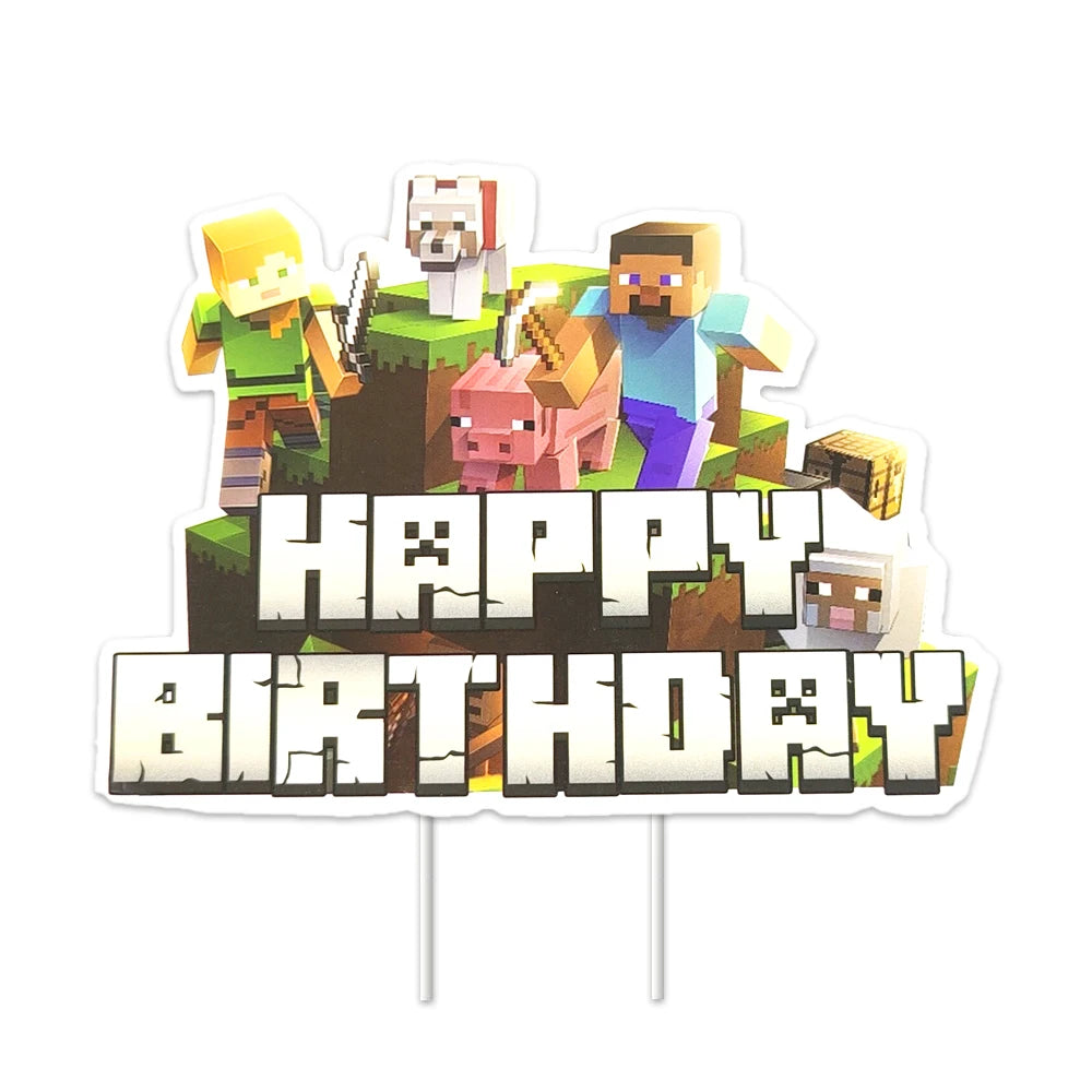Produktbild von Brawl Stars Tortendeko 25 Stück Blaue Tortendeko - Happy Birthday Cake Topper + Cupcake Deko, Für Kindergeburtstag Cake Topper Blau