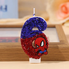 Lade das Bild in den Galerie-Viewer, Niedliche Spider-Man Geburtstag Kerze mit Jahreszahl und Spiderman Deko
