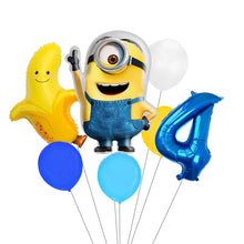 Lade das Bild in den Galerie-Viewer, Minions Ballons für den Kindergeburtstag mit Jahreszahl
