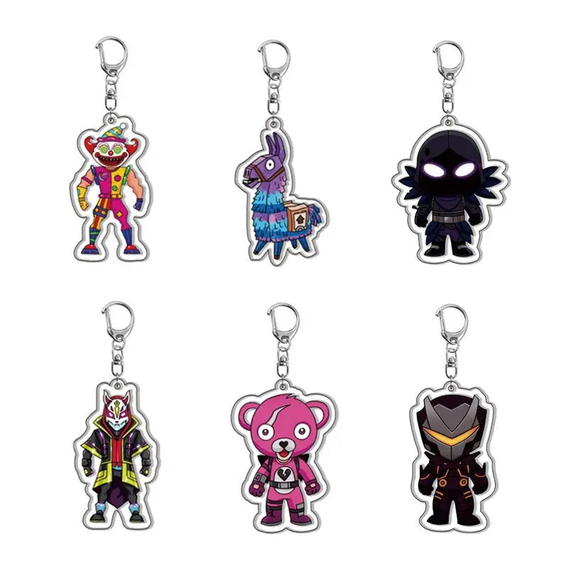 6 Stk. Fortnite Schlüsselanhänger Keychain im Set