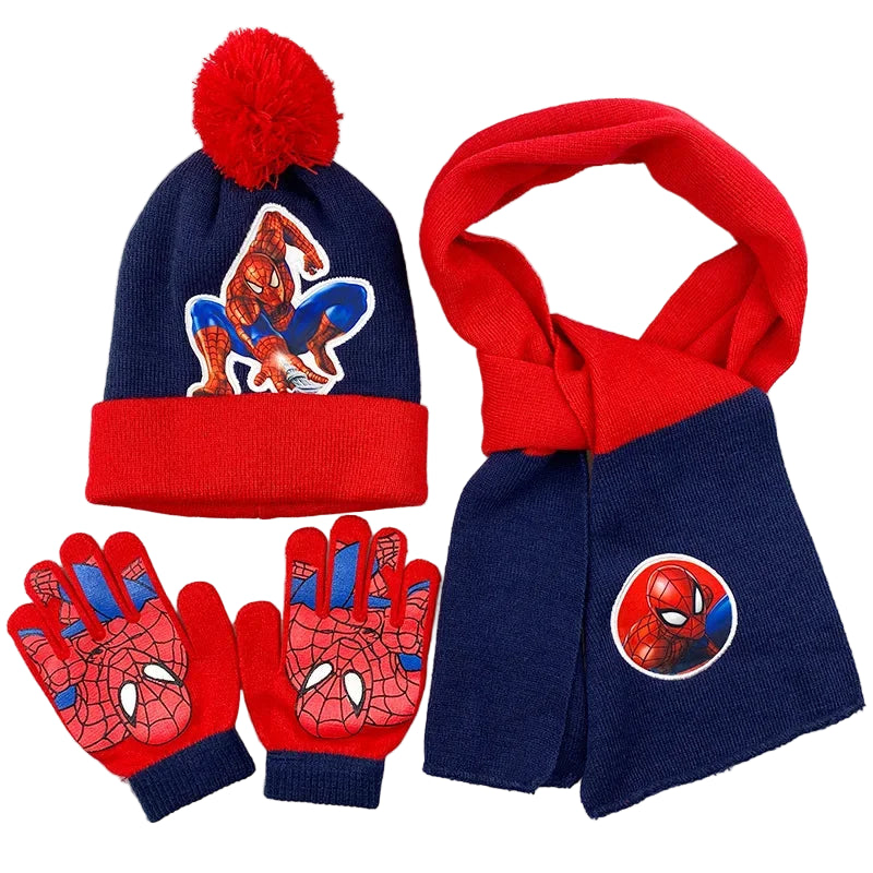 Spiderman Winter Set mit Mütze, Schal und Handschuhe für Kinder