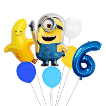 Lade das Bild in den Galerie-Viewer, Minions Ballons für den Kindergeburtstag mit Jahreszahl
