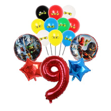Lade das Bild in den Galerie-Viewer, Ninjago Luftballon Set mit Jahreszahl für Geburtstag, Feier etc.
