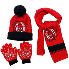 Lade das Bild in den Galerie-Viewer, Spiderman Herbst Winter Set mit Mütze, Schal, Handschuhen - viele Motive
