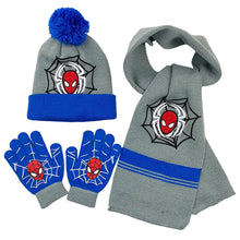 Lade das Bild in den Galerie-Viewer, Spiderman Herbst Winter Set mit Mütze, Schal, Handschuhen - viele Motive
