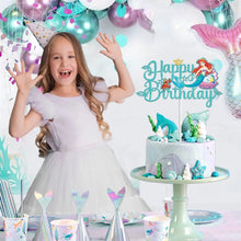 Lade das Bild in den Galerie-Viewer, Die kleine Meerjungfrau Happy Birthday Kuchen Topper
