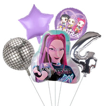 Lade das Bild in den Galerie-Viewer, Kpop Demon Hunters Ballon Set mit Jahreszahl für Geburtstag, Ehrentag, Kindergeburtstag
