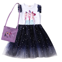 Lade das Bild in den Galerie-Viewer, Süßes Kleid für Kinder und Taschen Set mit KPop Demon Hunters Motiven
