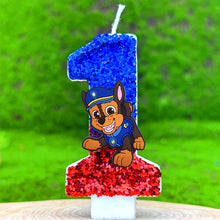 Lade das Bild in den Galerie-Viewer, Paw Patrol Geburtstagskerze mit Jahreszahl
