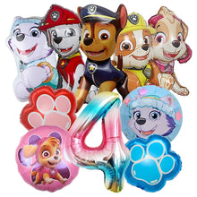 Lade das Bild in den Galerie-Viewer, Bunte Paw Patrol Kindergeburtstags Ballons mit Jahreszahl
