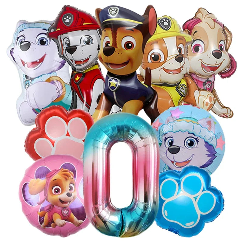 Bunte Paw Patrol Kindergeburtstags Ballons mit Jahreszahl