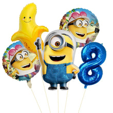 Lade das Bild in den Galerie-Viewer, Minions Ballons für den Kindergeburtstag mit Jahreszahl
