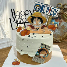 Lade das Bild in den Galerie-Viewer, One Piece Luffy Kuchen Topper Torten Deko 7teilig
