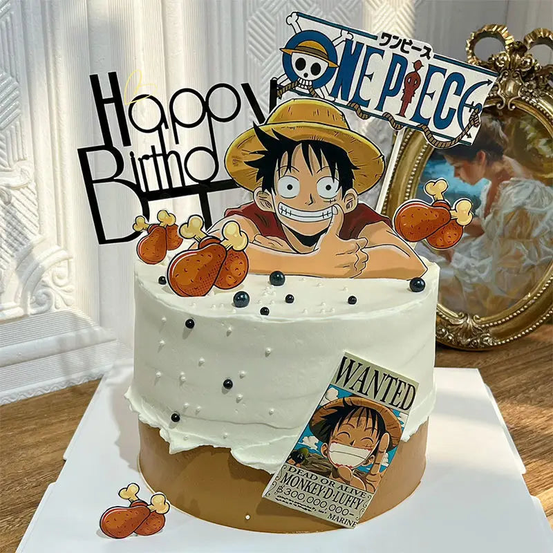 One Piece Luffy Kuchen Topper Torten Deko 7teilig