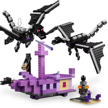 Lade das Bild in den Galerie-Viewer, Der Enderdrache und das Endschiff Minecraft Spielzeug
