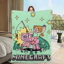 Lade das Bild in den Galerie-Viewer, Flauschige Minecraft Decke im Comic Look
