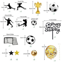 Lade das Bild in den Galerie-Viewer, Fußball Kuchen Torten Deko Set mit 28 Teilen, Geburtstag, Mottoparty etc.

