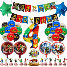 Lade das Bild in den Galerie-Viewer, Ninjago Kindergeburtstag Deko Set mit Ballons, Banner, Kuchen-Topper
