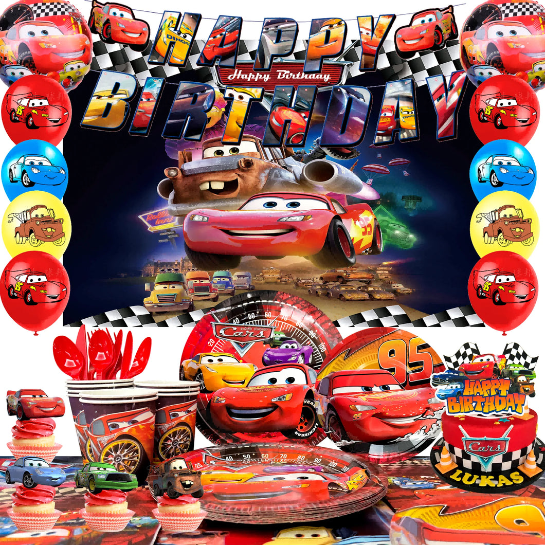 Cars Kindergeburtstags Deko Set mit 116 Teilen Lightning Mcqueen