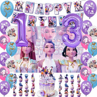 Kpop Demon Hunters Geburtstag Set mit Jahreszahl Ballon - 32 teile