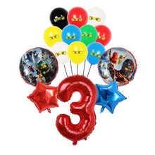 Lade das Bild in den Galerie-Viewer, Ninjago Luftballon Set mit Jahreszahl für Geburtstag, Feier etc.

