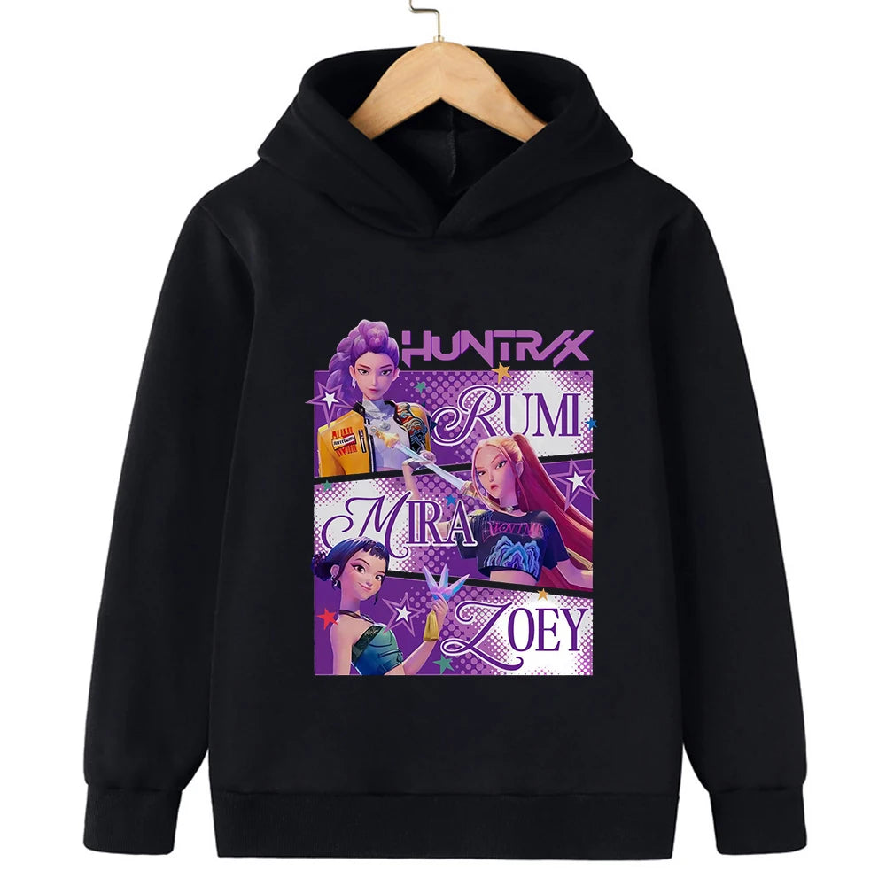 Huntrix Kpop Demon Hunters Kapuzzenpullover für Kinder Saja, Derpy und viele weitere Motive