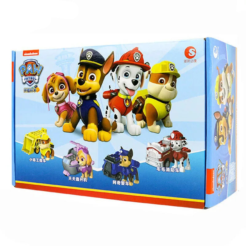 Paw Patrol Geschenkbox mit 4 Welpen und Fahrzeugen Kinder Spielzeug