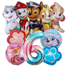 Lade das Bild in den Galerie-Viewer, Bunte Paw Patrol Kindergeburtstags Ballons mit Jahreszahl
