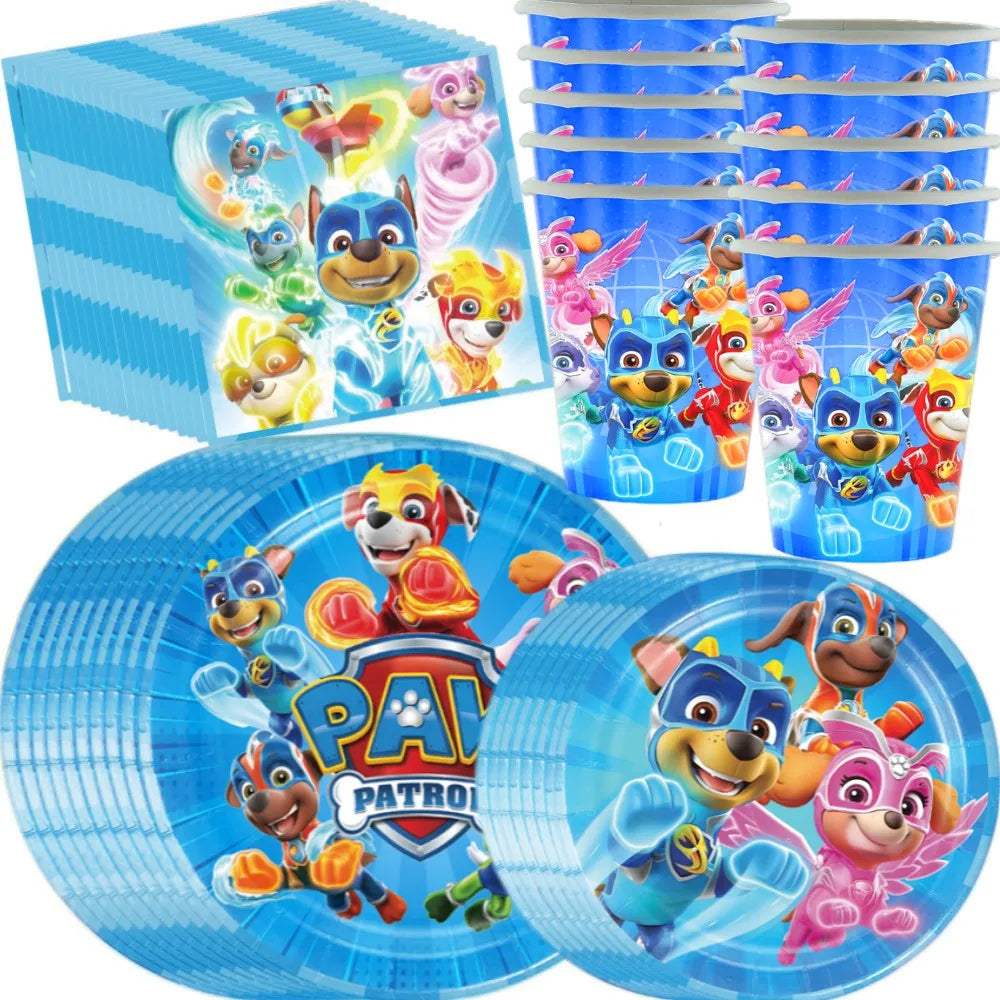 Paw Patrol 50teiliges Geburtstagsfeier Set mit Bechern, Tellern und Servietten