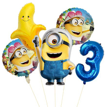 Lade das Bild in den Galerie-Viewer, Minions Ballons für den Kindergeburtstag mit Jahreszahl
