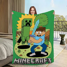 Lade das Bild in den Galerie-Viewer, Flauschige Minecraft Decke im Comic Look
