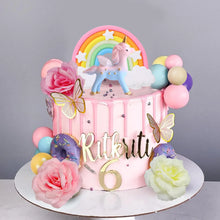 Lade das Bild in den Galerie-Viewer, 47teiliges Einhorn Kuchen Torten Deko Set für Kinder-Geburtstag, Feier etc.
