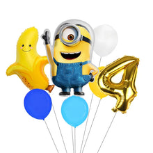 Lade das Bild in den Galerie-Viewer, Minions Ballons für den Kindergeburtstag mit Jahreszahl
