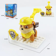 Lade das Bild in den Galerie-Viewer, 6er Set Paw Patrol Baustein Figuren mit Chase, Marshal, Rubble, Skye etc.
