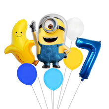 Lade das Bild in den Galerie-Viewer, Minions Ballons für den Kindergeburtstag mit Jahreszahl
