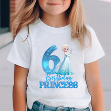 Lade das Bild in den Galerie-Viewer, Eiskönigin Geburtstags T-Shit mit Jahreszahl Frozen Birthday Princess
