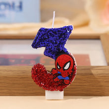 Lade das Bild in den Galerie-Viewer, Niedliche Spider-Man Geburtstag Kerze mit Jahreszahl und Spiderman Deko
