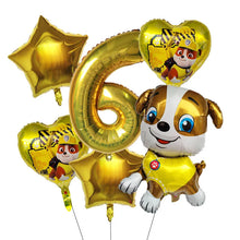 Lade das Bild in den Galerie-Viewer, Paw Patrol Kindergeburtstag 6er Ballon Set mit Jahreszahl
