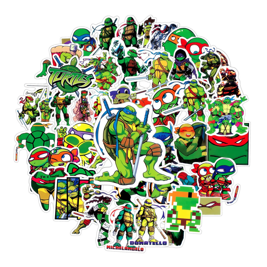 50 Stk. Teenage Mutant Ninja Turtles Aufkleber Sticker