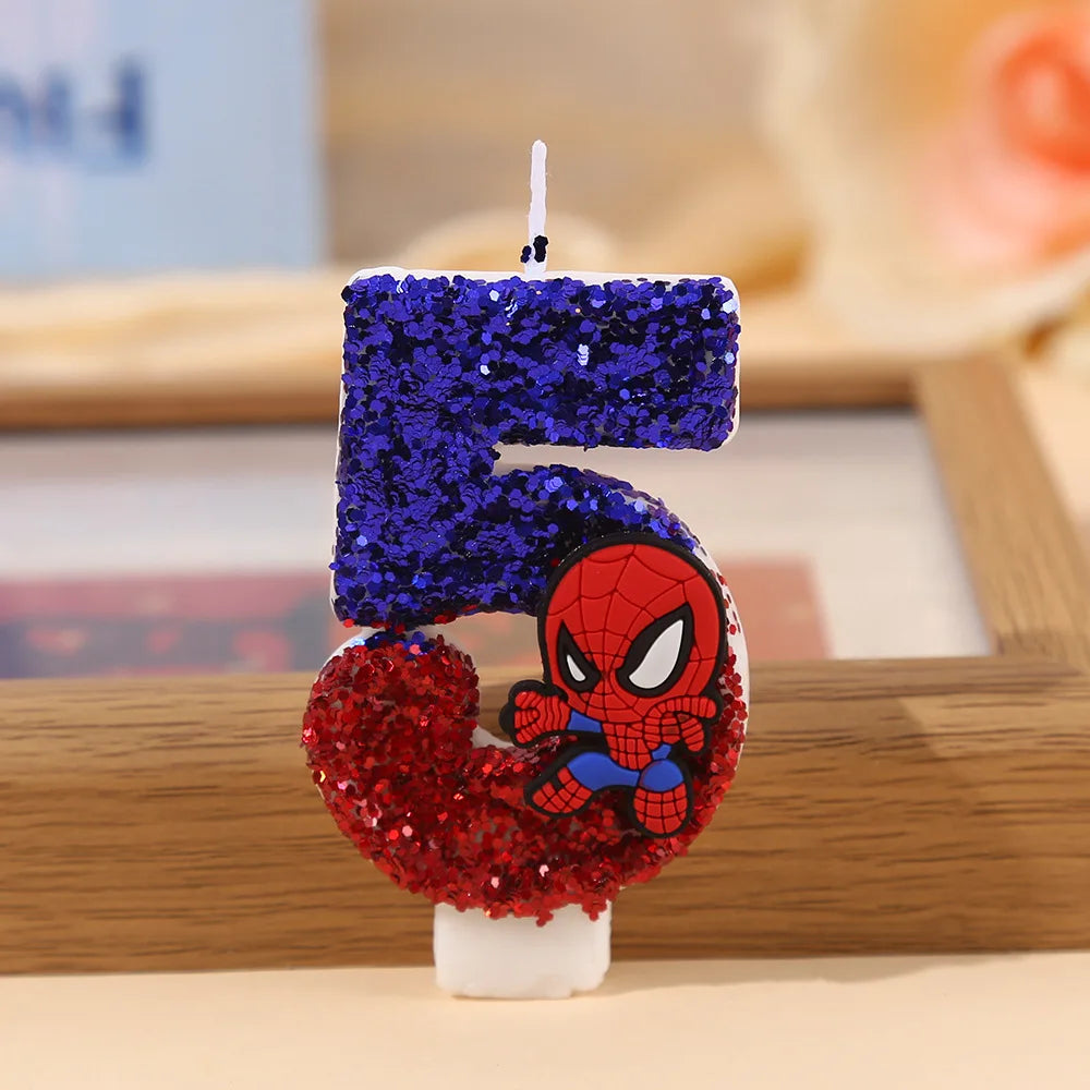 Niedliche Spider-Man Geburtstag Kerze mit Jahreszahl und Spiderman Deko