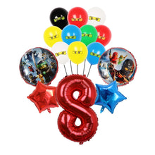 Lade das Bild in den Galerie-Viewer, Ninjago Luftballon Set mit Jahreszahl für Geburtstag, Feier etc.
