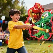 Lade das Bild in den Galerie-Viewer, Ninjago-Party Piñata-Set – große Ninjago-Piñata
