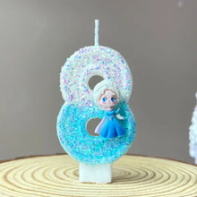 Lade das Bild in den Galerie-Viewer, Die Eiskönigin Frozen Geburtstagskerzen Kindergeburtstag mit Jahreszahl
