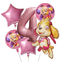 Lade das Bild in den Galerie-Viewer, Paw Patrol Kindergeburtstag 6er Ballon Set mit Jahreszahl
