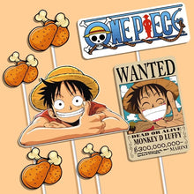 Lade das Bild in den Galerie-Viewer, One Piece Luffy Kuchen Topper Torten Deko 7teilig
