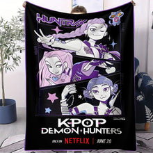 Lade das Bild in den Galerie-Viewer, Flauschige Hunterix K-Pop Demon Hunters Flanelldecken in 31 verschiedenen Motiven
