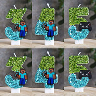 Minecraft Geburtstag Kerze mit Jahreszahl
