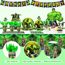 Lade das Bild in den Galerie-Viewer, Alles für die Hulk Geburtstagsfeier, 112-teiliges Deko Set für Kindergeburtstag, Feier etc.
