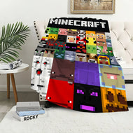 Flauschige Flanell Decke im Minecraft Look